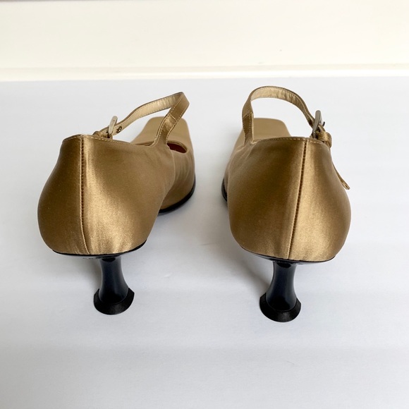 PRADA Gold Silk Heels - Picture 3 of 5